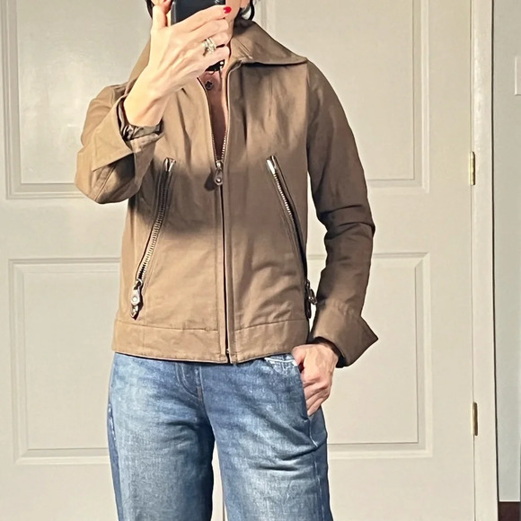 Burberry Blue label 100% cotton fitted bomber jacket size 38 - Picture 1 of 14
